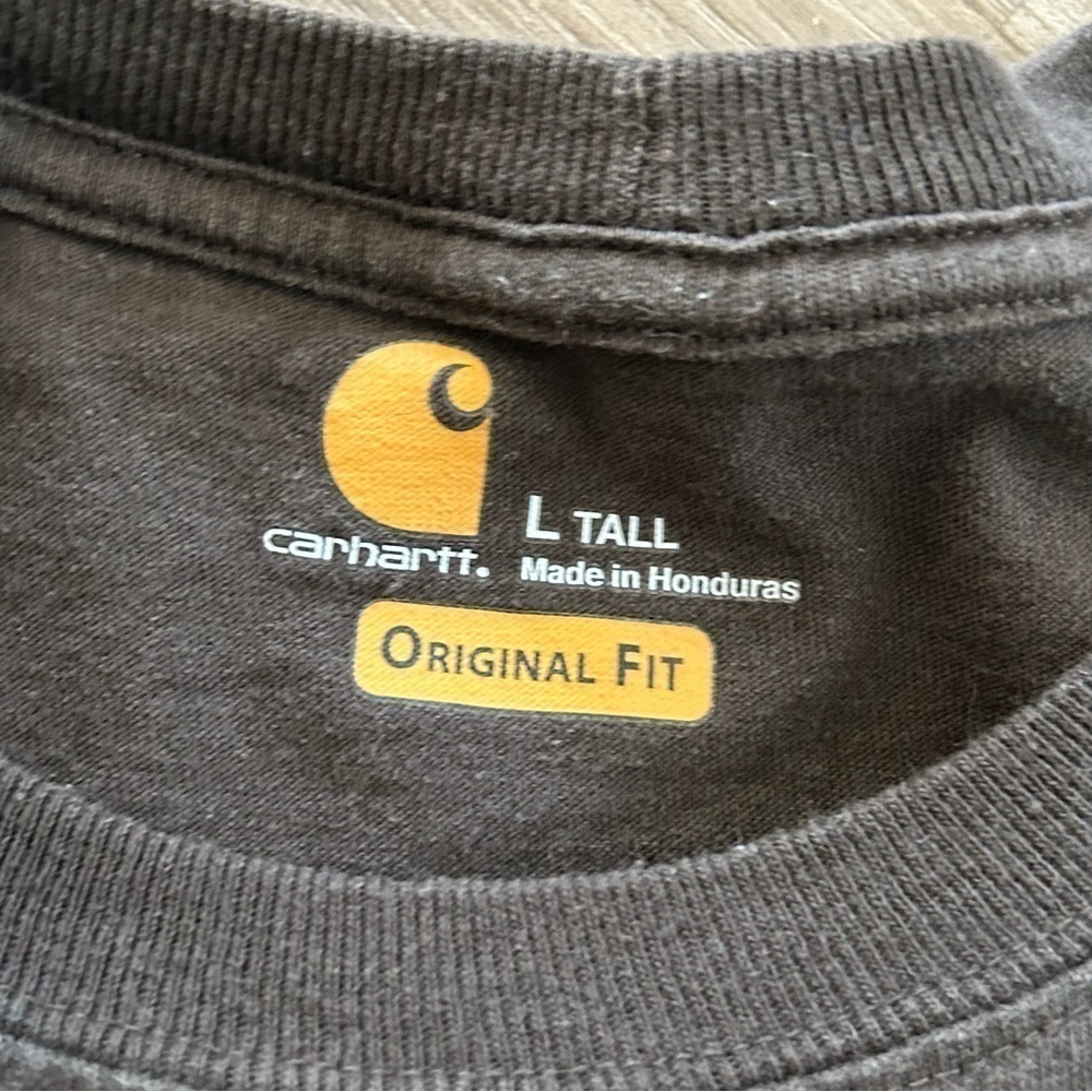 Carhartt Brown T-shirt Men size Large Tall - Picture 5 of 6